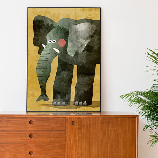 Elephant Nursery Art Print | Kids Room Illustration Wall Art