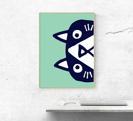 Cat Art Print | Funny Cat Illustration for Cat Lovers
