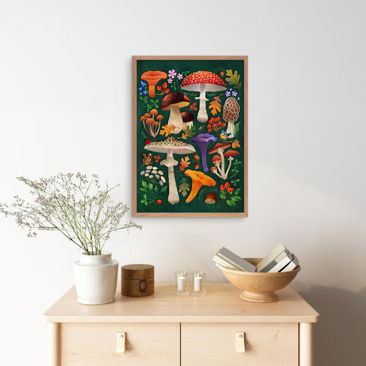Mushroom Fine Art Print | Botanical Illustration Wall Art
