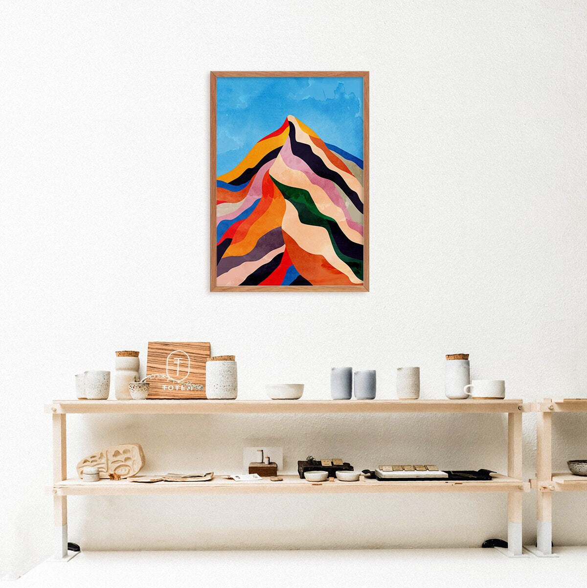 Colorful Mountain Landscape Art Print | Modern Nature Wall Art