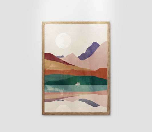 Summer Mountain Landscape Art Print | Nature Wall Art Decor