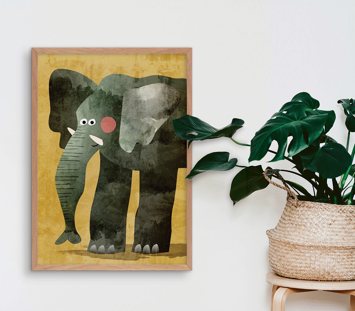 Elephant Nursery Art Print | Kids Room Illustration Wall Art