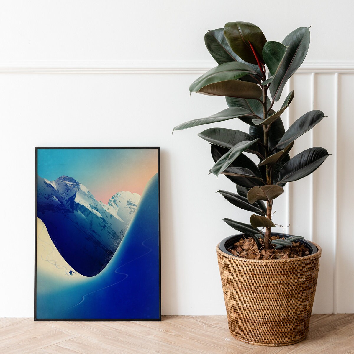 Ski Touring Art Print | Winter Mountain Landscape Wall Art
