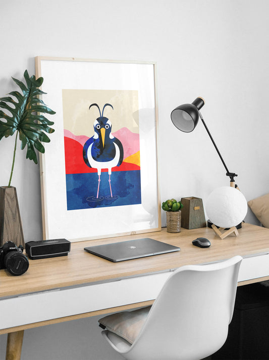 Northern Lapwing Art Print | Bird Illustration Wall Art