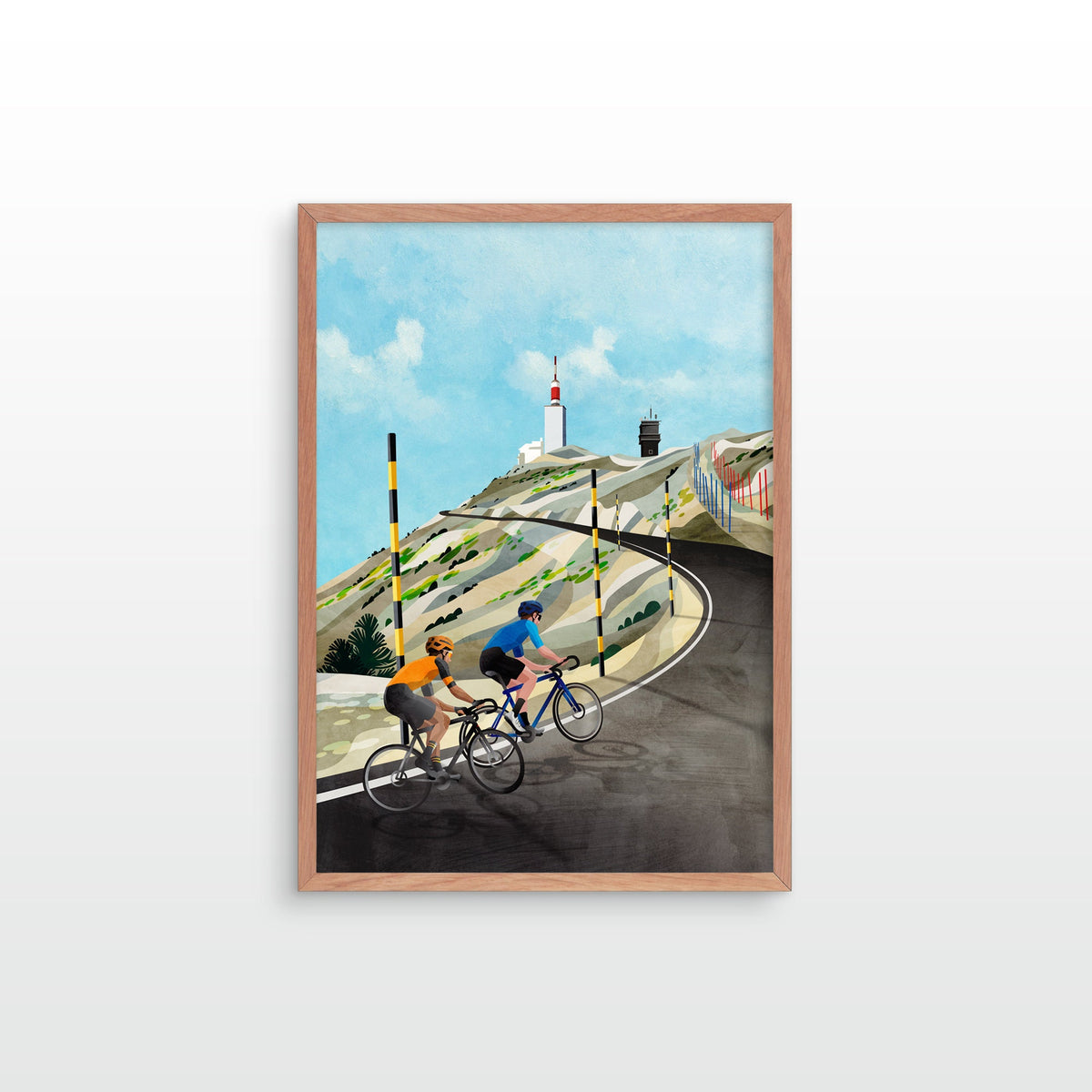 Personalized Mont Ventoux Cycling Art Print | Custom Rider illustration