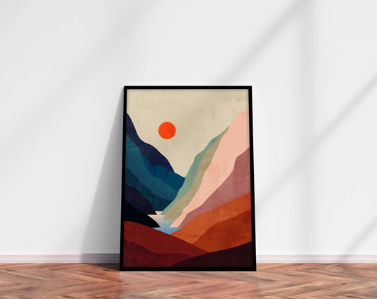 Abstract Mountain Landscape Art Print