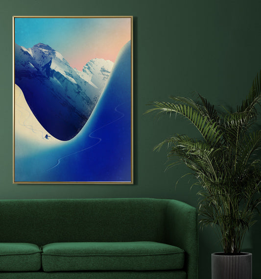 Ski Touring Art Print | Winter Mountain Landscape Wall Art