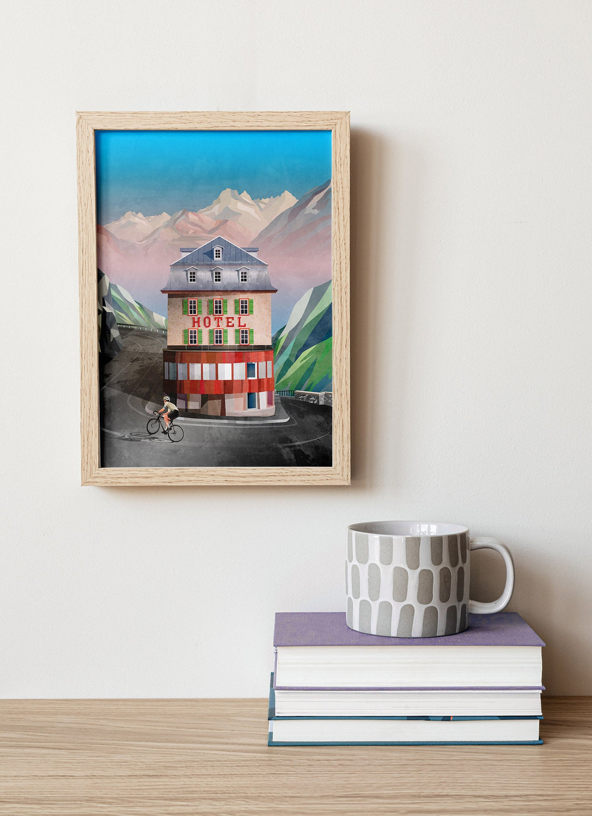 Furka Pass Cycling Art Print | Mountain Road Bicycle Wall Art