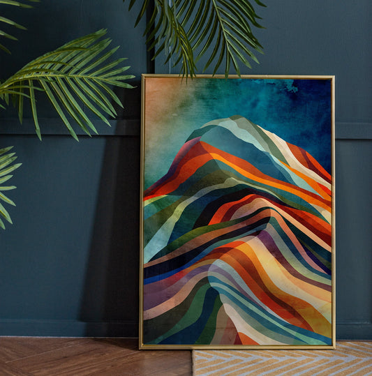 Stormy Mountain Art Print | Colorful Landscape Wall Art