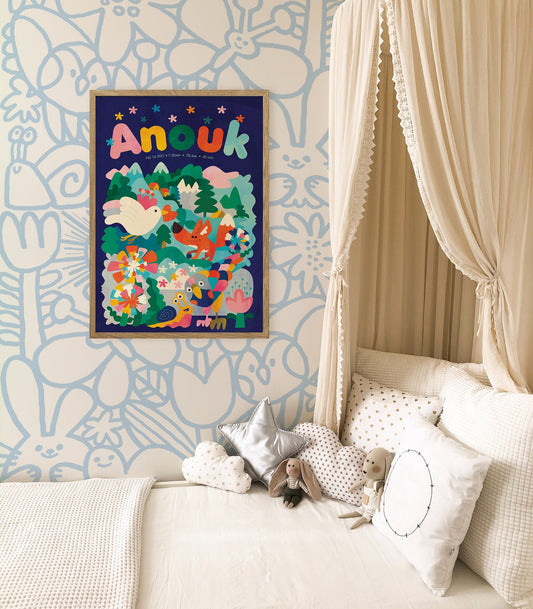 Personalized Name Art Print | Kids’ Room Wall Decor.