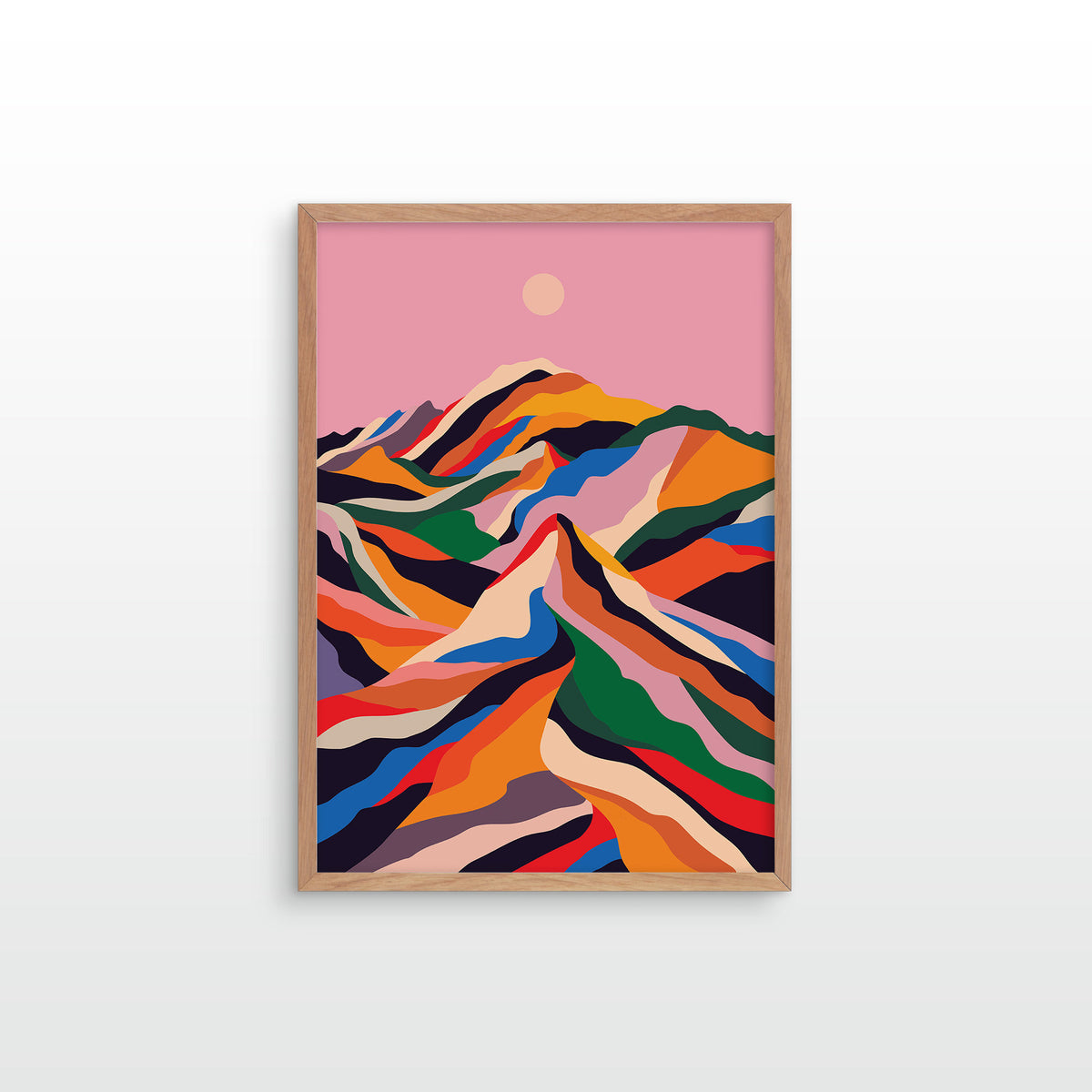 Colorful Mountain Landscape Art Print | Modern Nature Wall Art