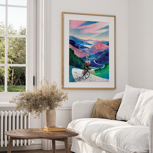 Cycling Art Print | Colder Day Bicycle Ride Wall Art