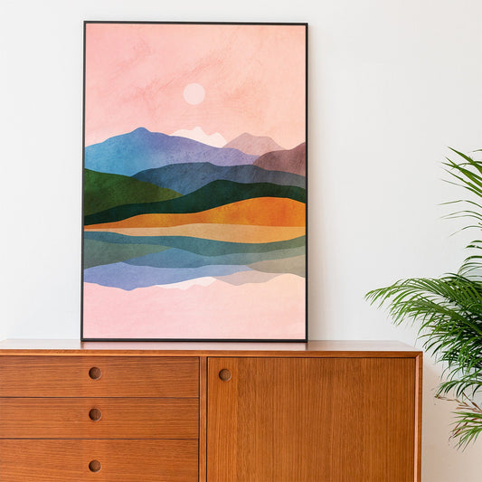 By the Ocean Fine Art Print | Coastal Landscape Illustration