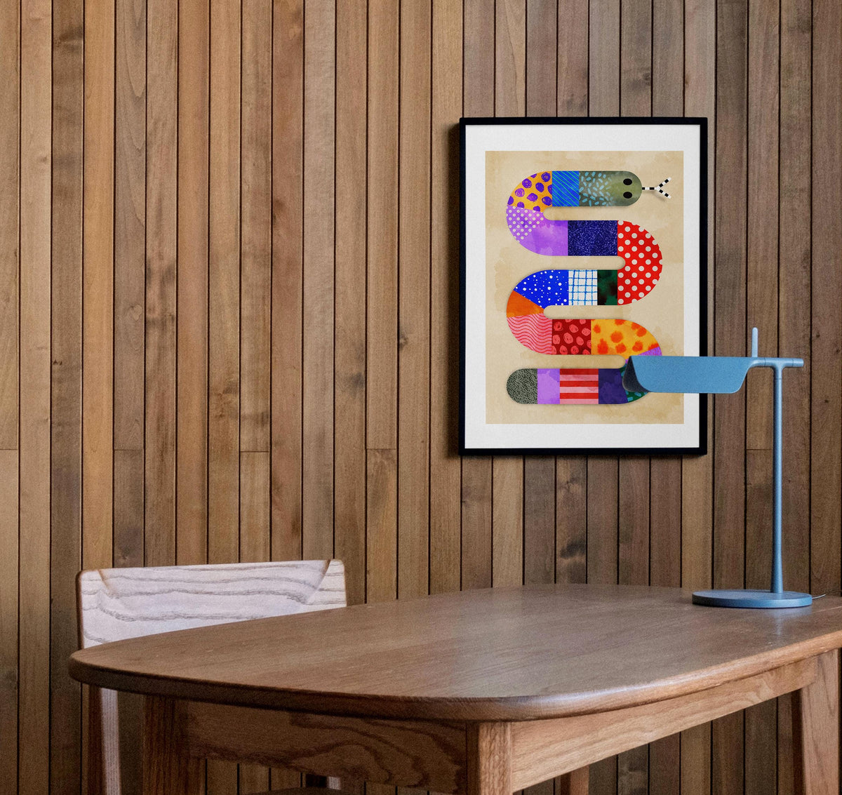 Snake Art Print | Colorful Kids Room Illustration Wall Art
