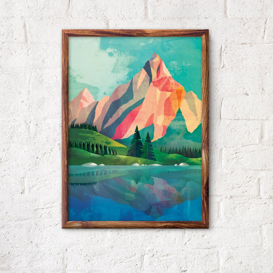Alpine Lake Art Print | Mountain Landscape Wall Art