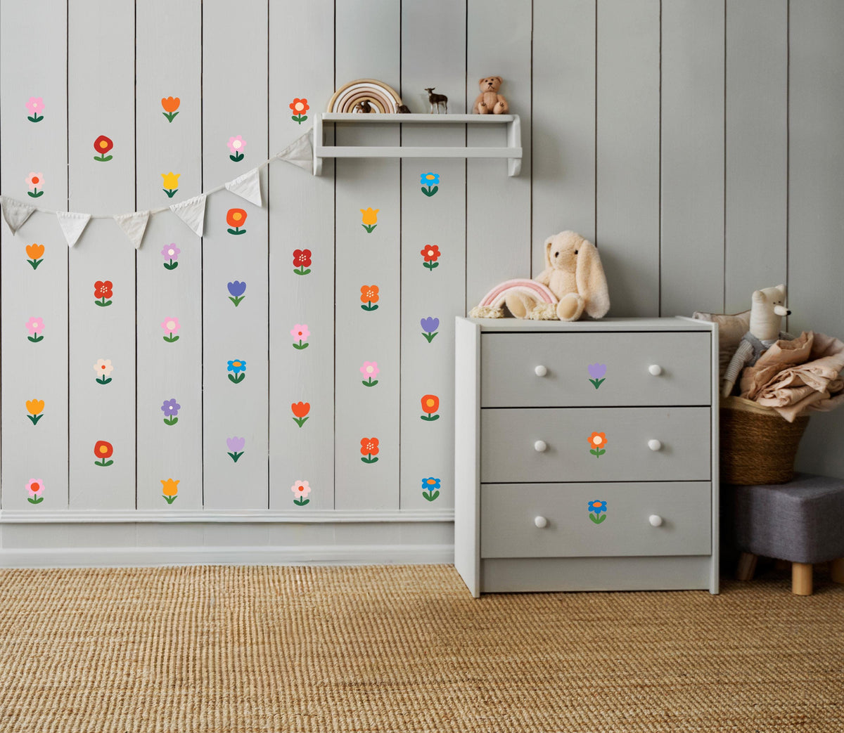 Flowers Wall Decal | Colorful Removable Self-Adhesive Wall Sticker