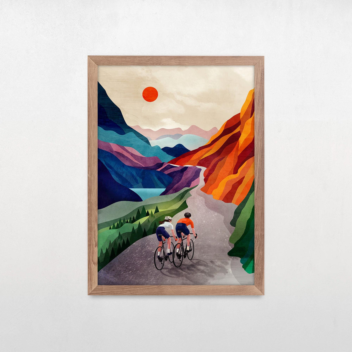 Personalized Cycling Art Print | Custom Riders & Bicycle Portrait