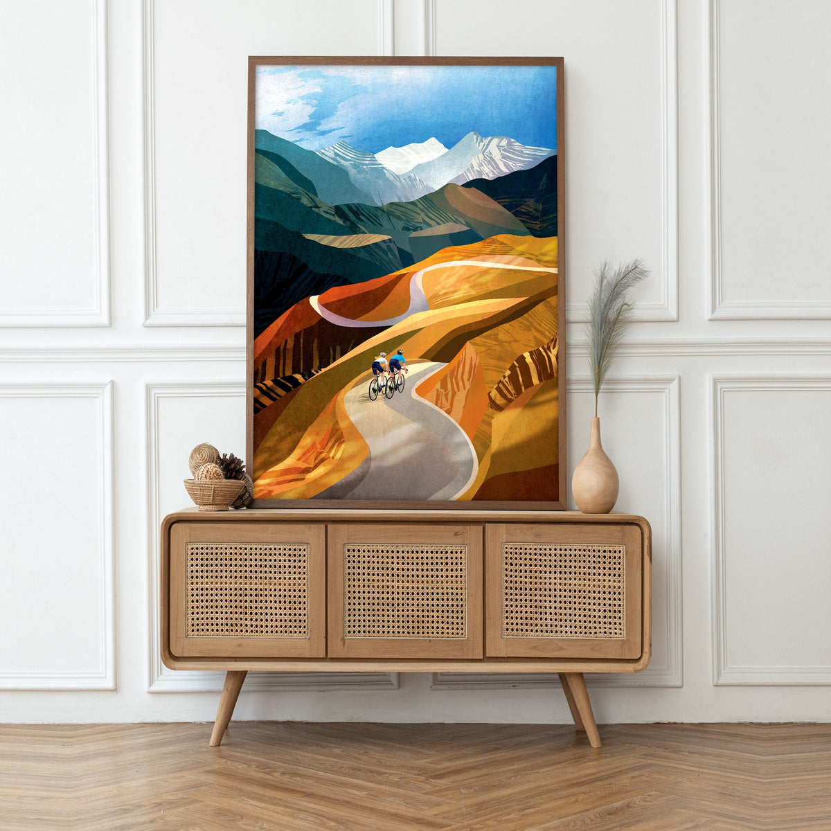Mountain Cycling Art Print | Gravel Road Bicycle Wall Art