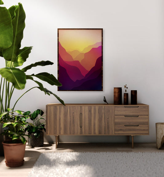 Sunset Valley | Mountain Landscape Art Print