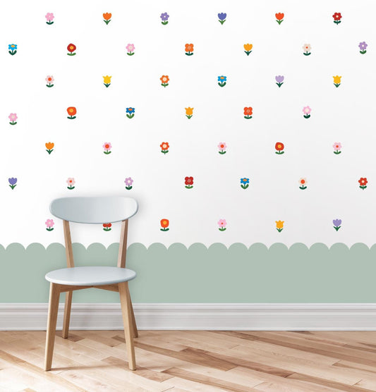 Flowers Wall Decal | Colorful Removable Self-Adhesive Wall Sticker