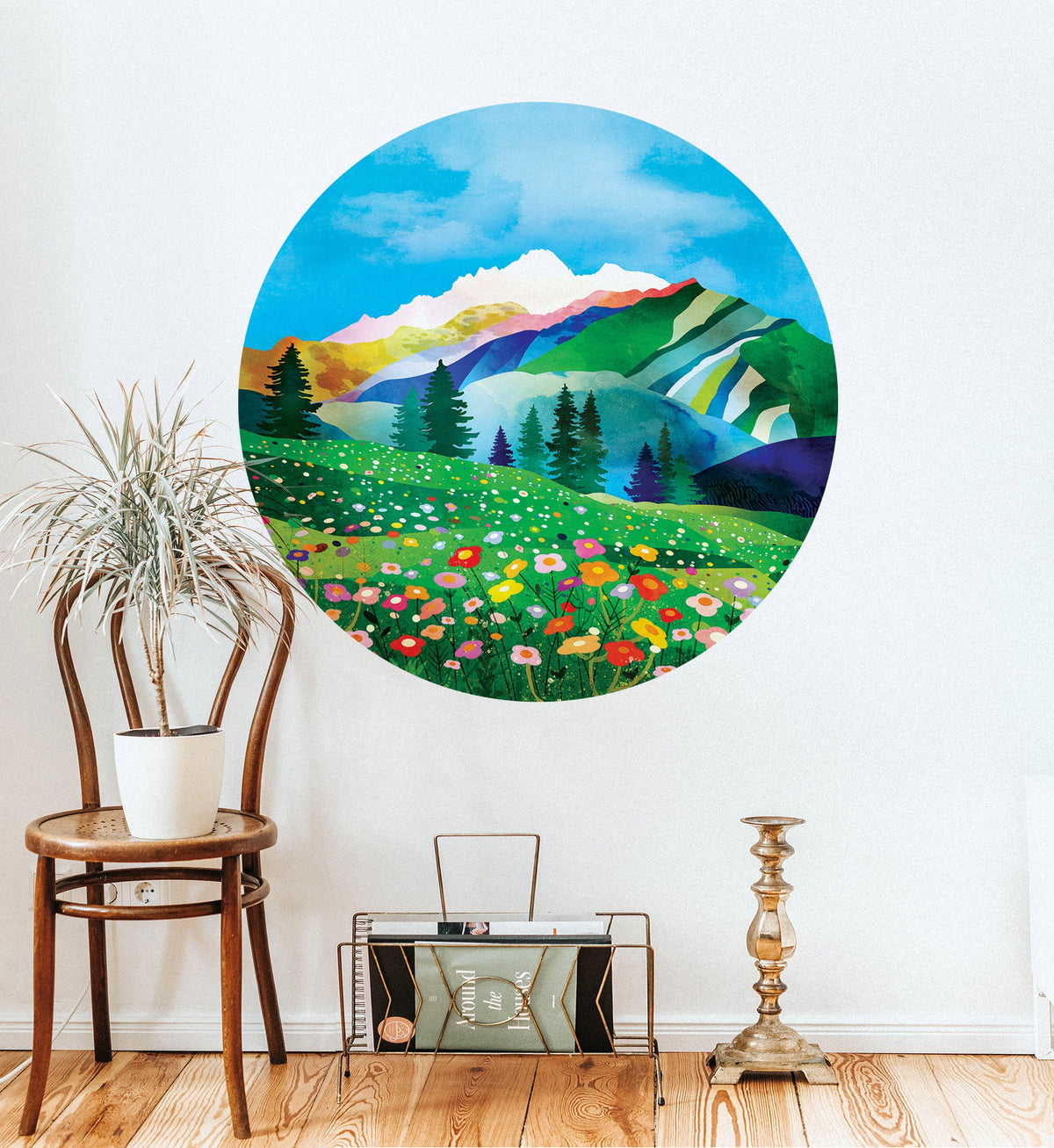 Alpine Flowers Wall Decal | Removable Floral Art