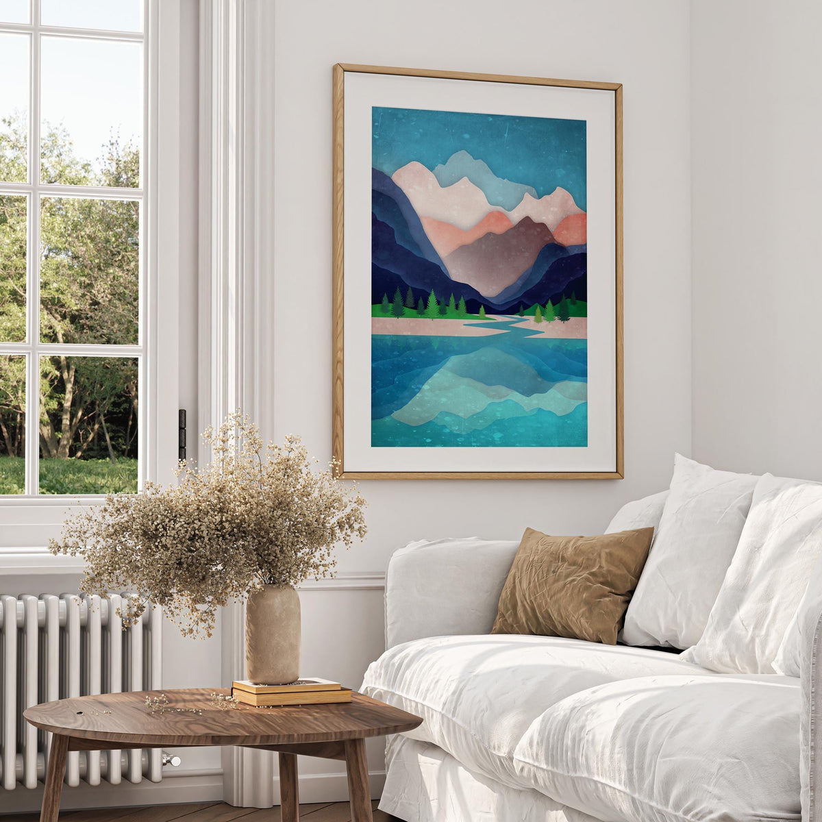 Alps Mountain Art Print | Crystal Lake Reflection Wall Art