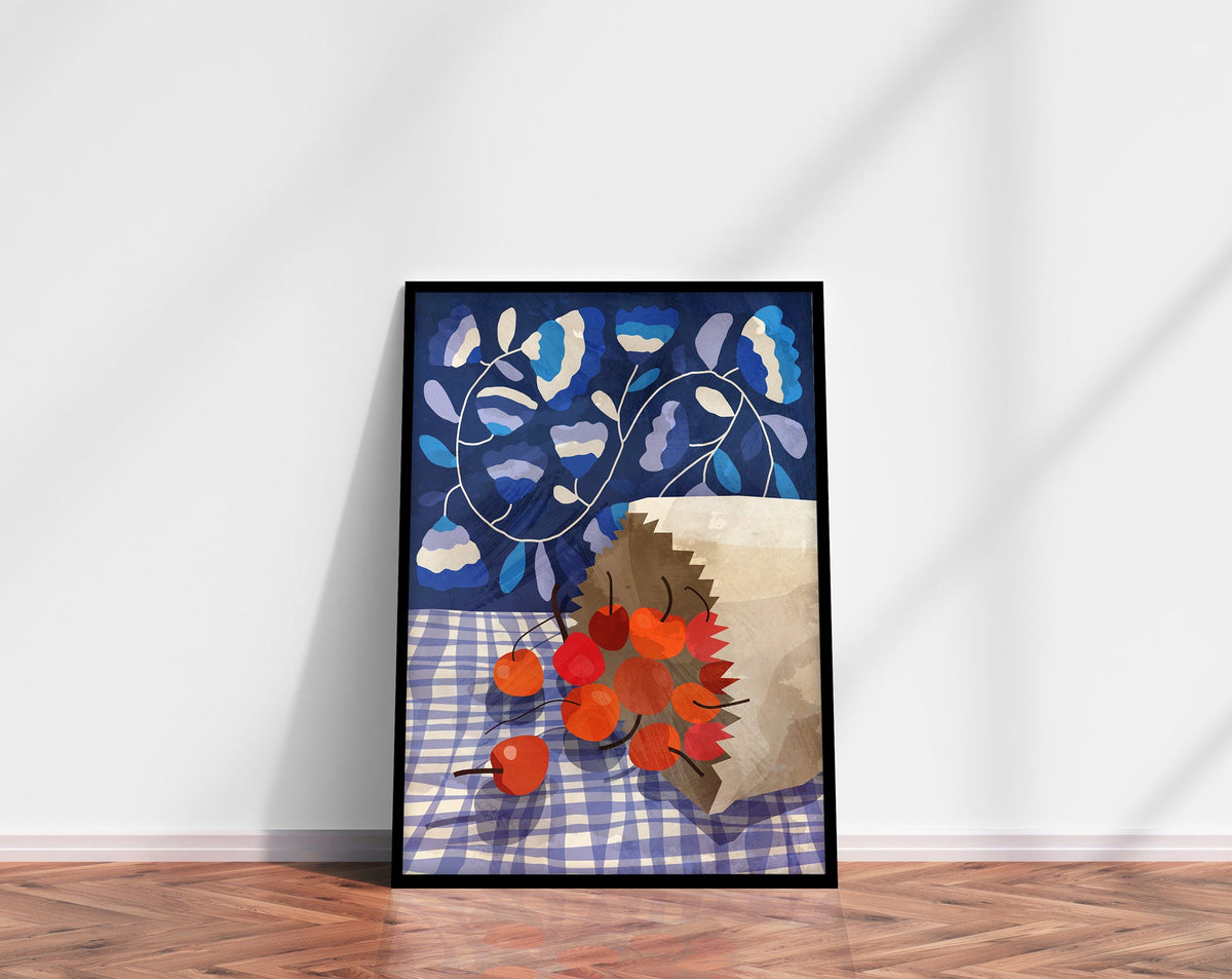 Cherries Art Print | Fruit Illustration Wall Art