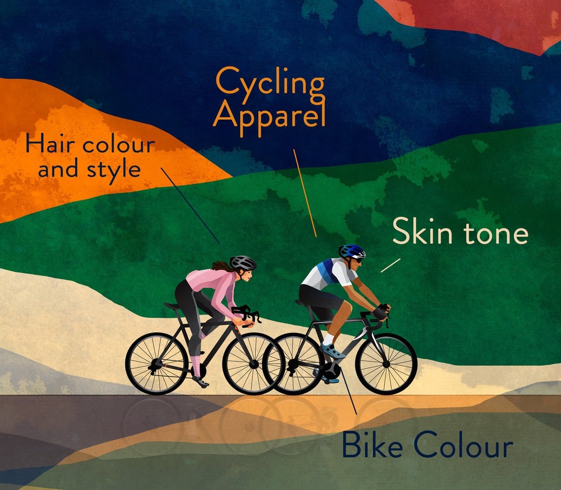 Personalized Cycling Art Prints Set of 3 | Custom Bicycle Wall Art