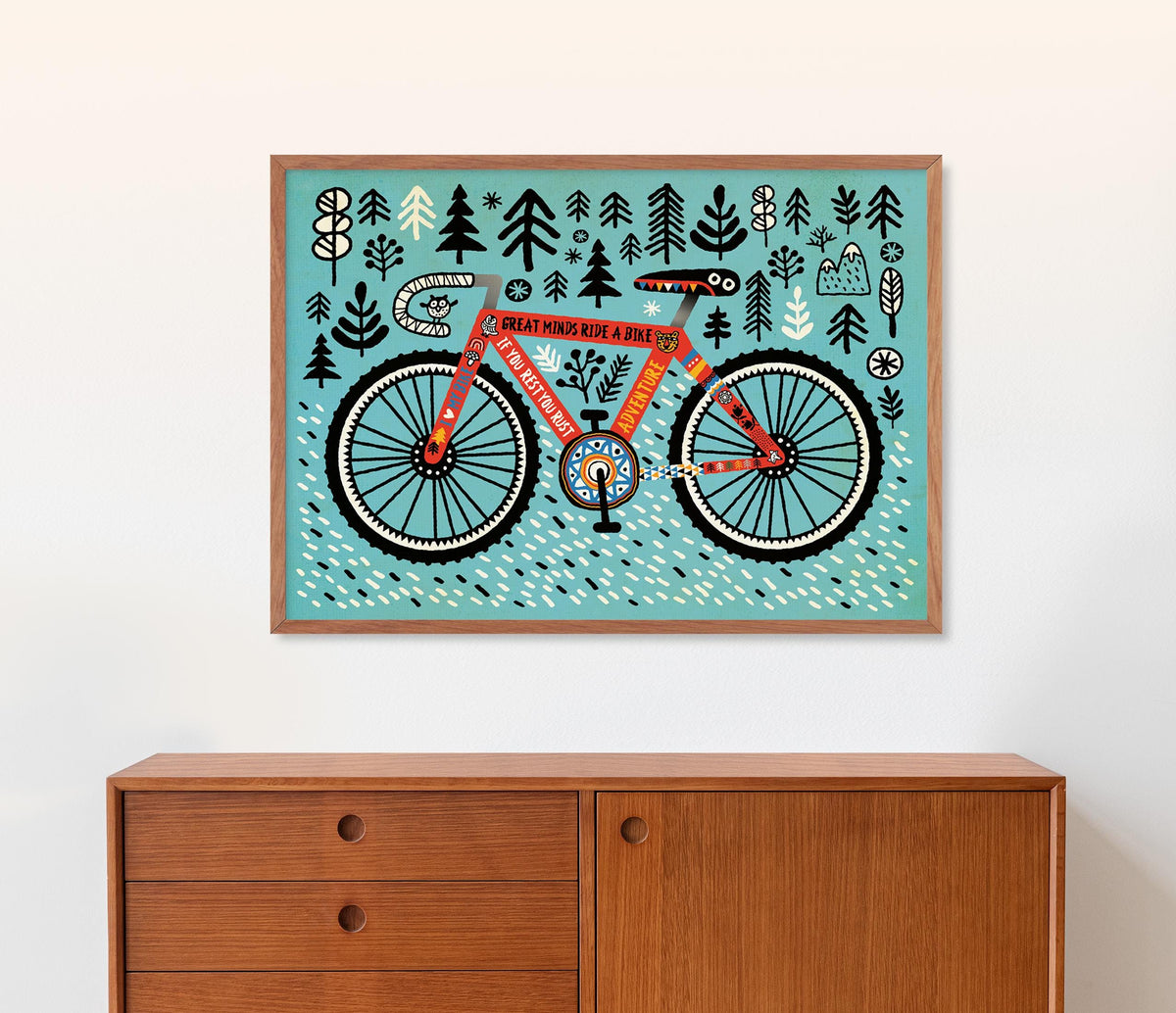 Bicycle Art Print | Inspirational Cycling Quote Wall Art