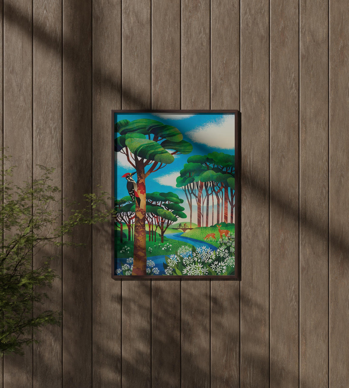 Cycling Couple Art Print | Gree Forest Illustration