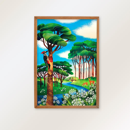 Cycling Couple Art Print | Gree Forest Illustration