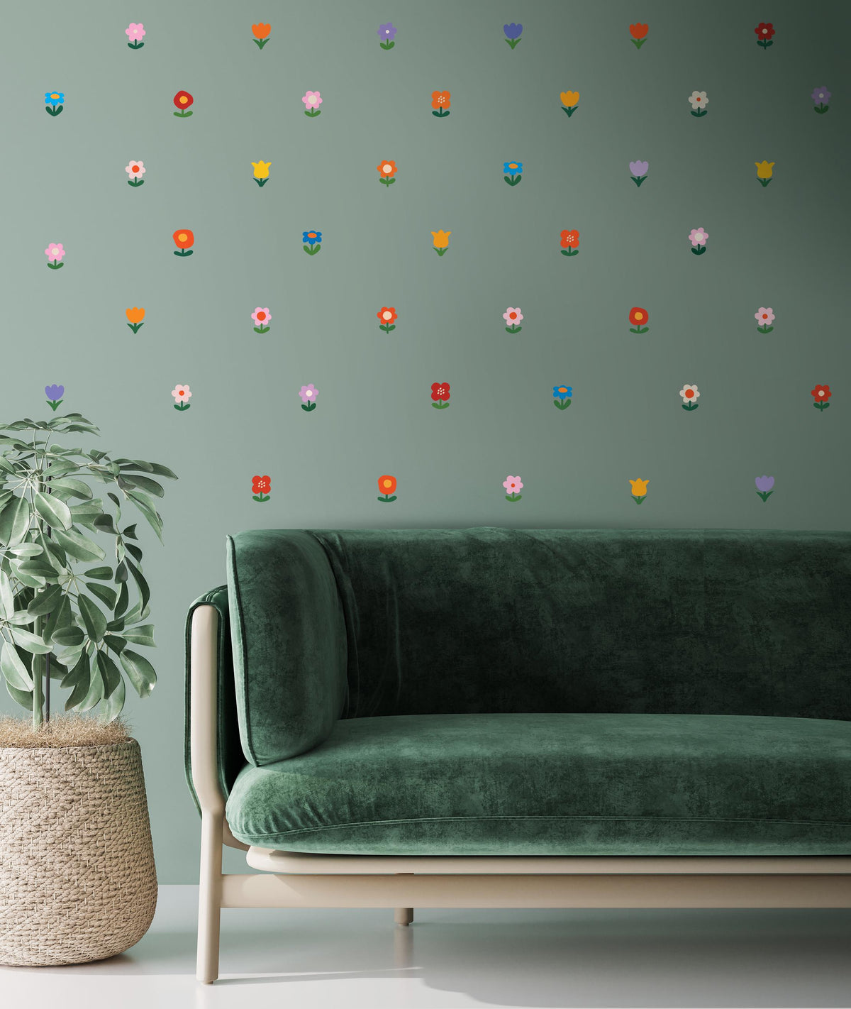 Flowers Wall Decal | Colorful Removable Self-Adhesive Wall Sticker