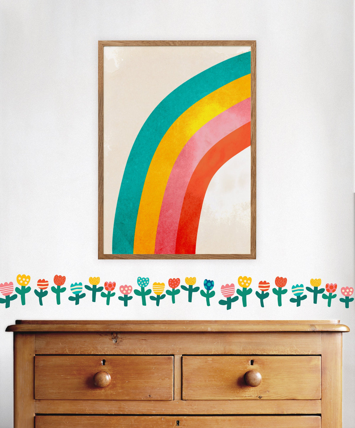 Flower Wall Decals | Set of 12 Removable Fabric Stickers.