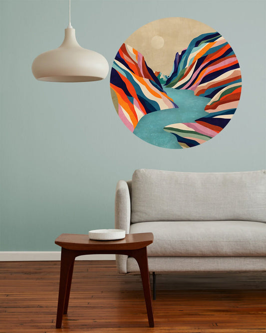 Water Is Life Wall Decal | Round Lake and Mountain Wall Sticker