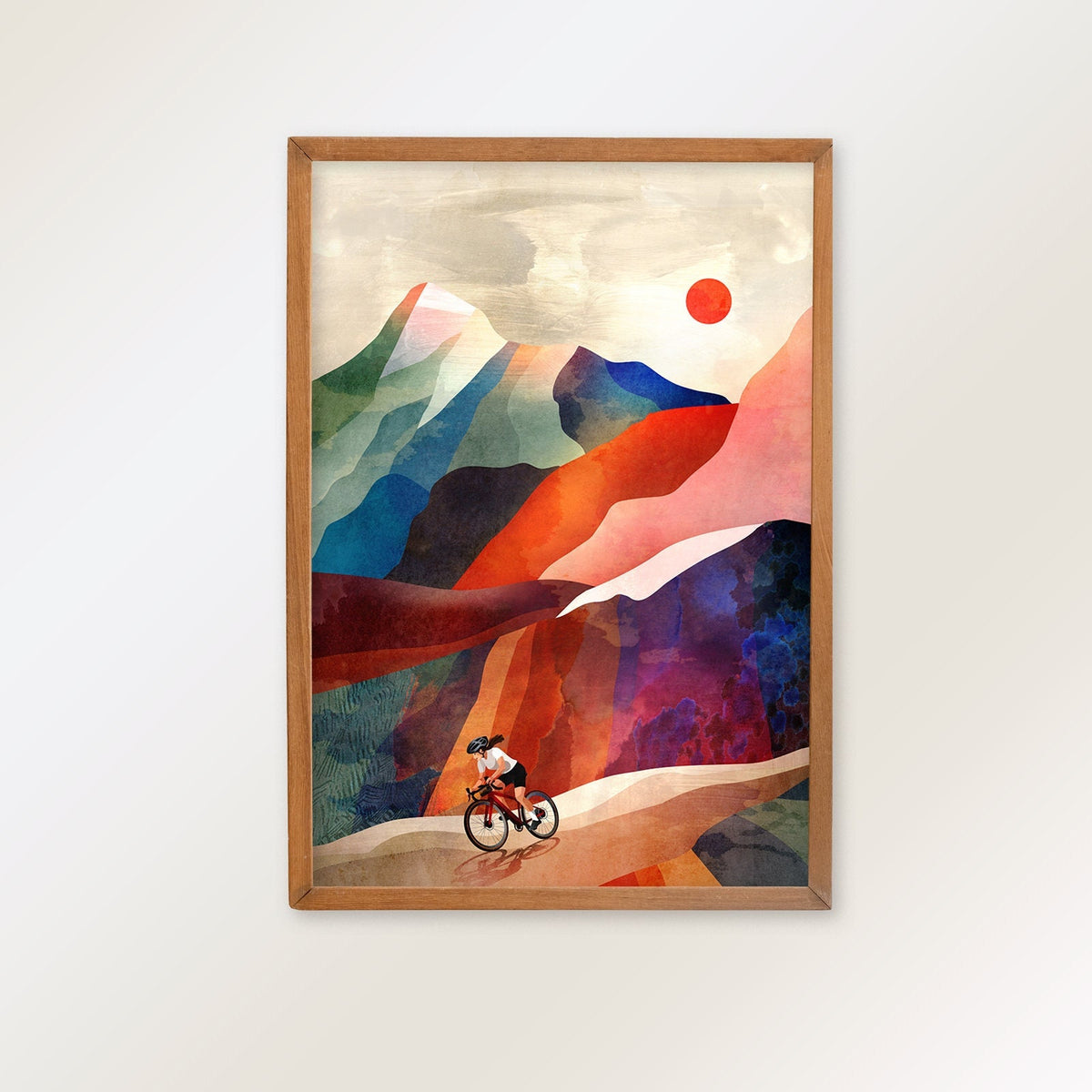 Woman Cyclist Art Print | Gravel Descender Wall Art