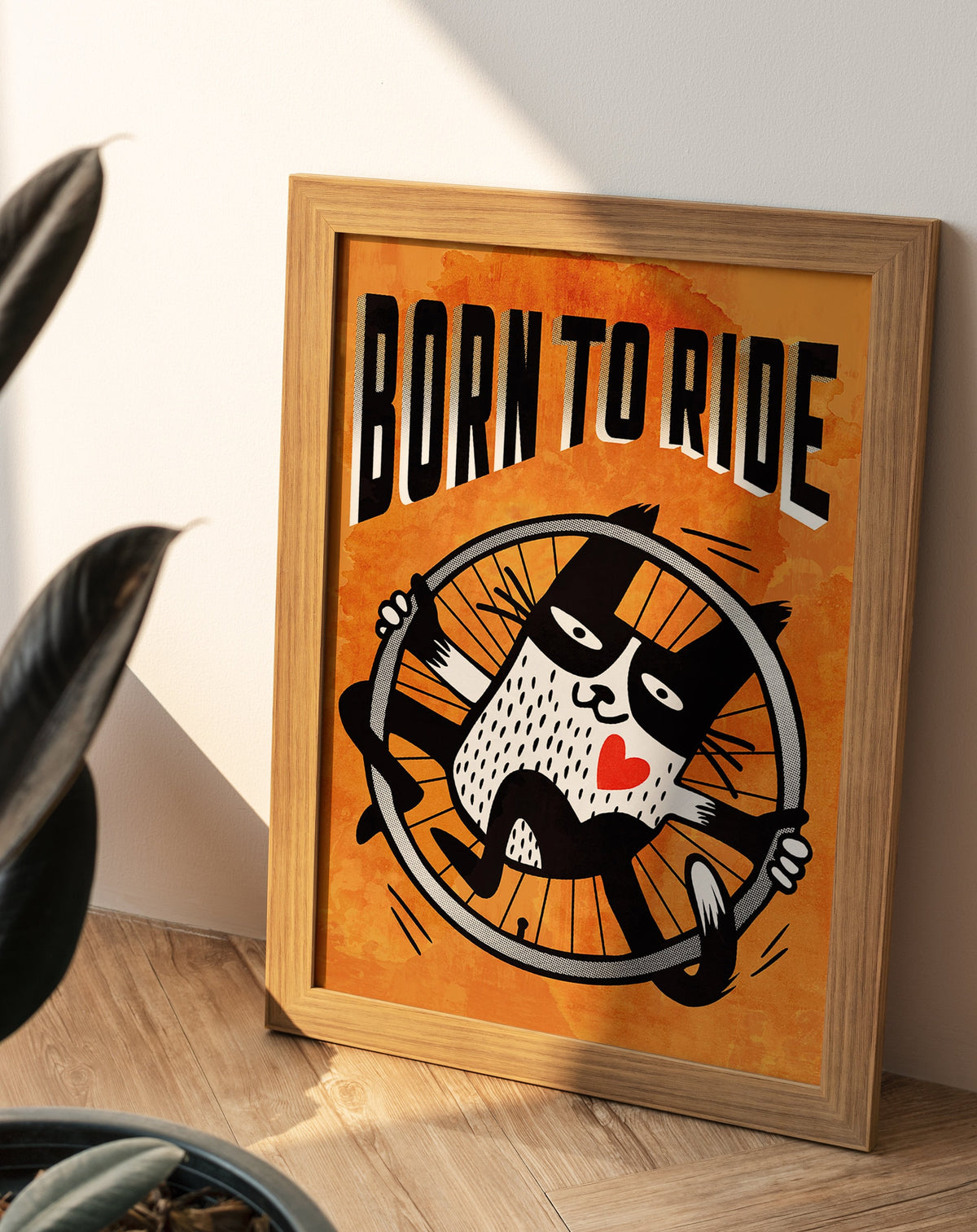 Born to Ride Cycling Art Print | Bicycle Illustration Wall Art
