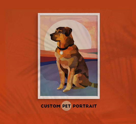 Custom Dog Art Print | Personalized Pet Portrait Illustration