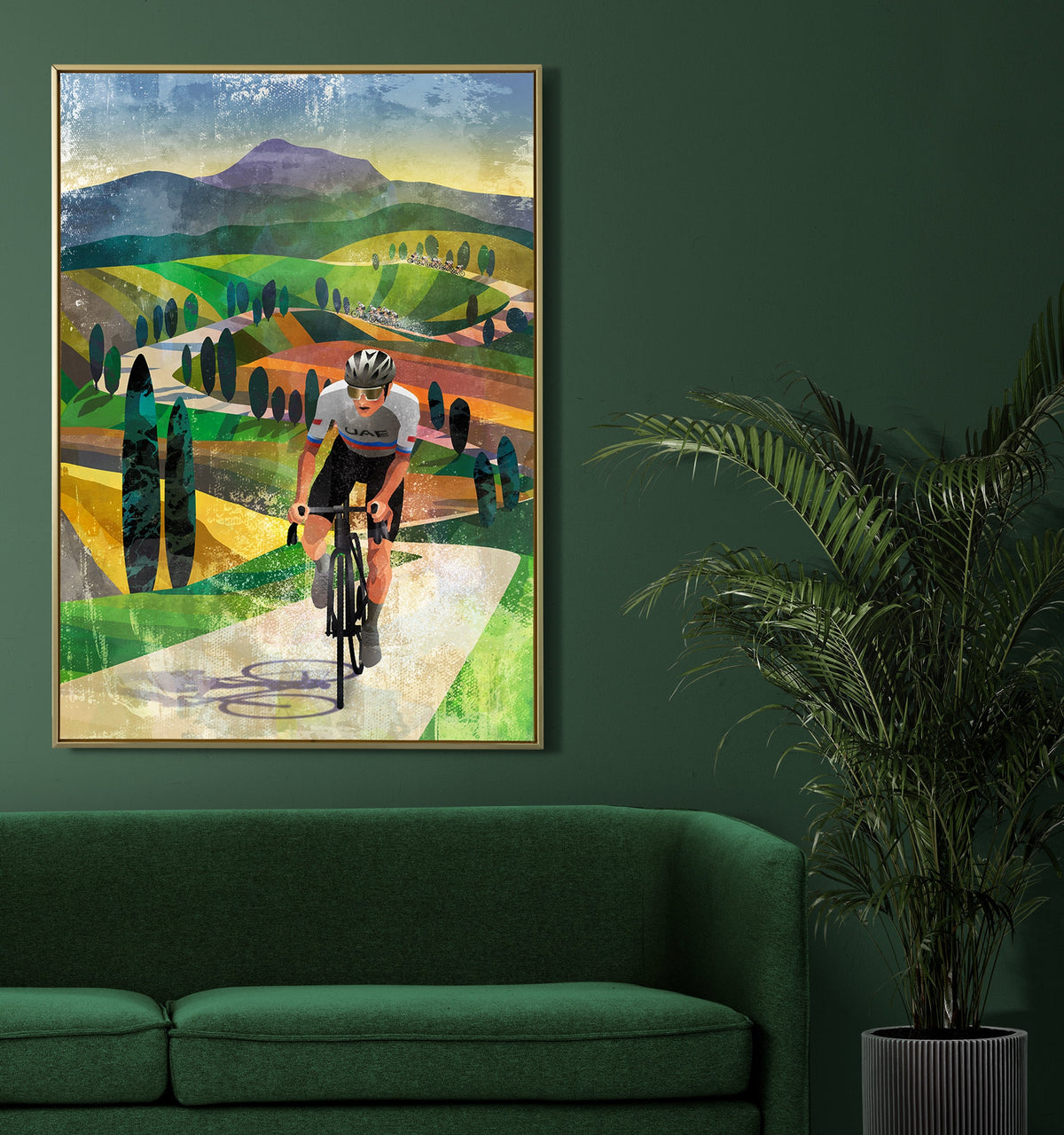 Tadej Pogačar Strade Bianche Cycling Art Print | Cyclist Wall Art