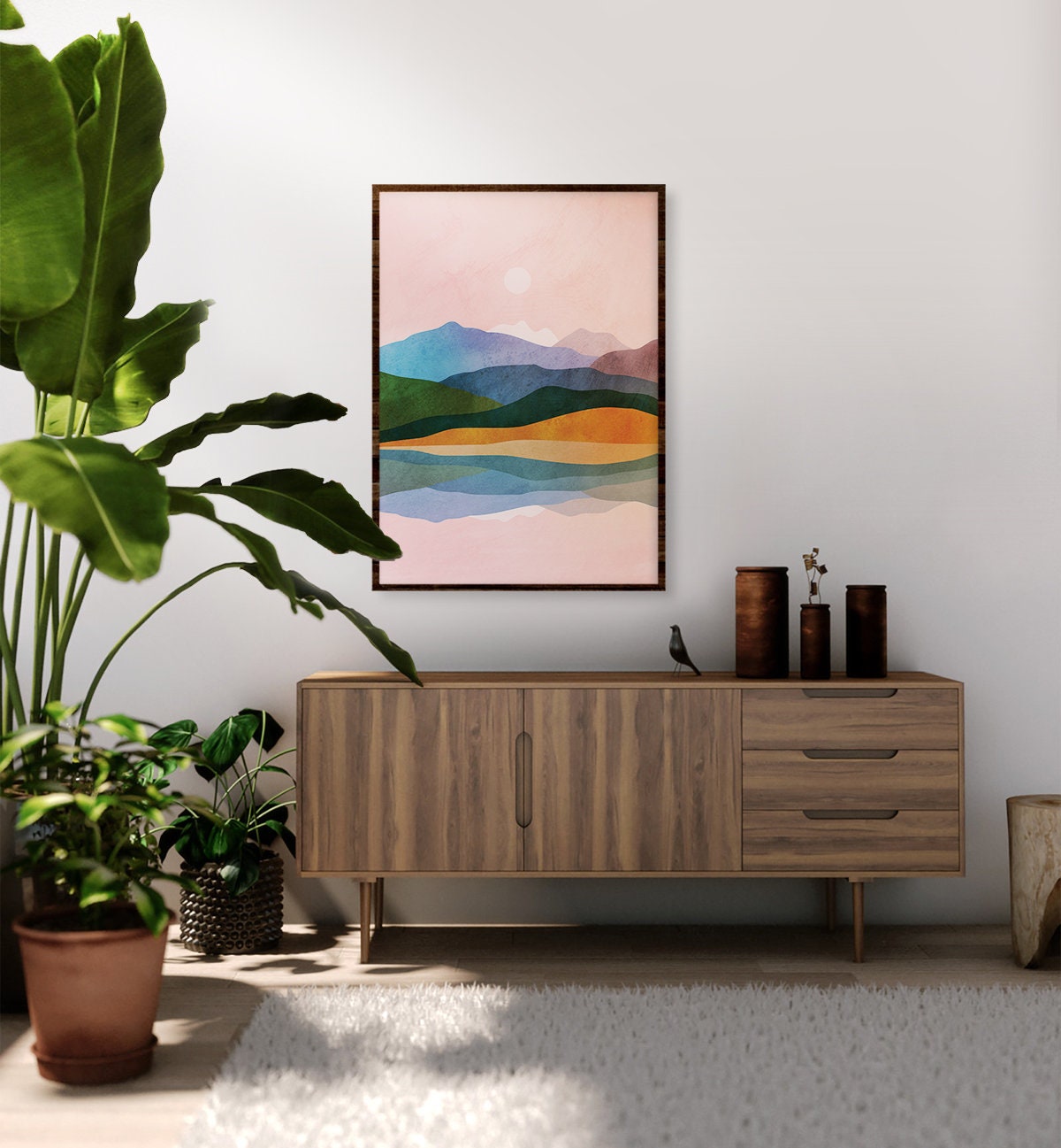By the Ocean Fine Art Print | Coastal Landscape Illustration