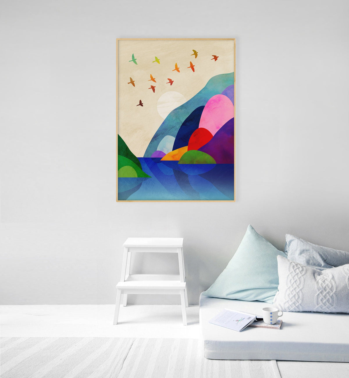 Migrating Birds Art Print | Illustrated Landscape Wall Art