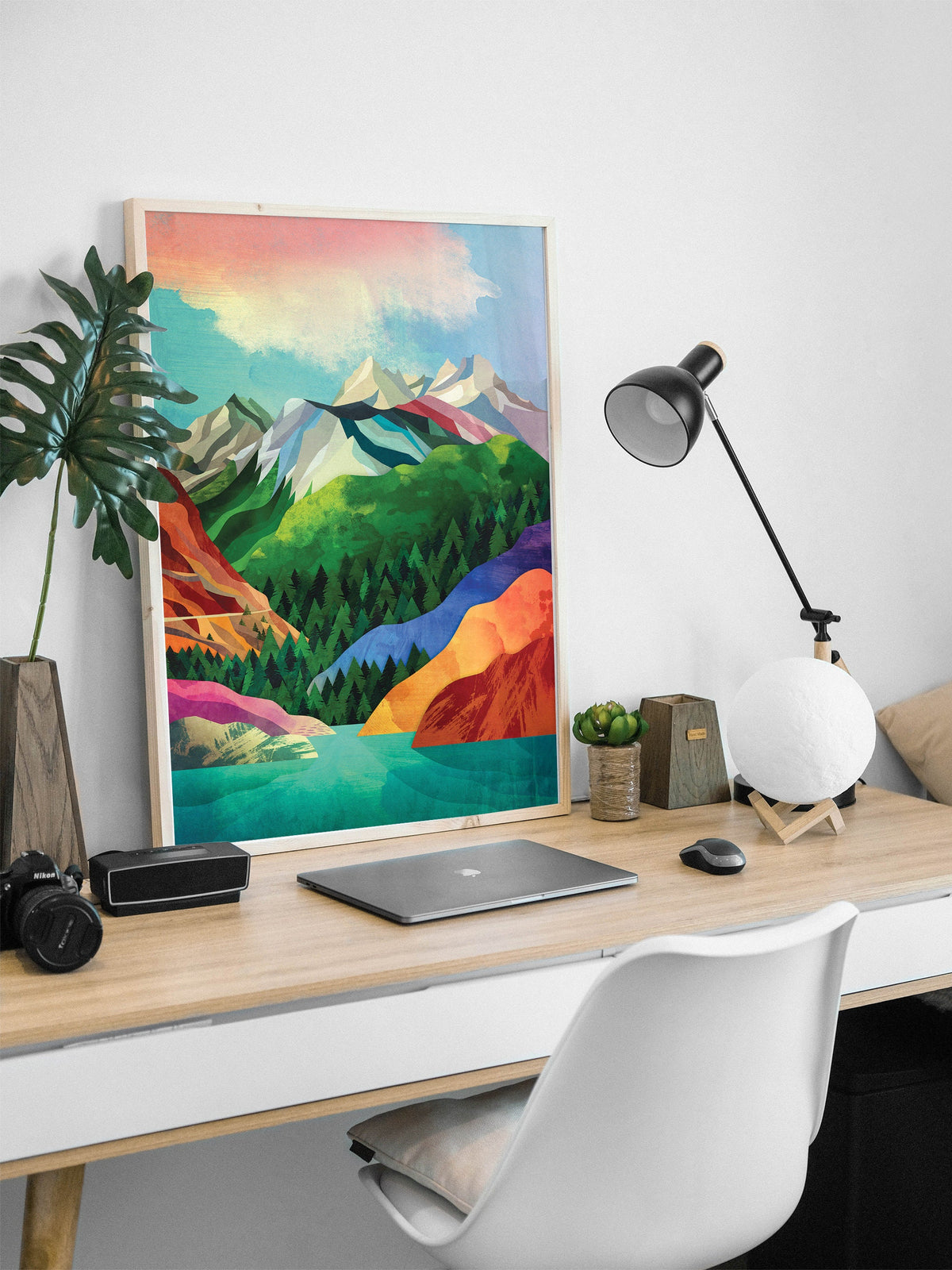 Mountain Lake Art Print | Colorful Crystal Clear Landscape Wall Art