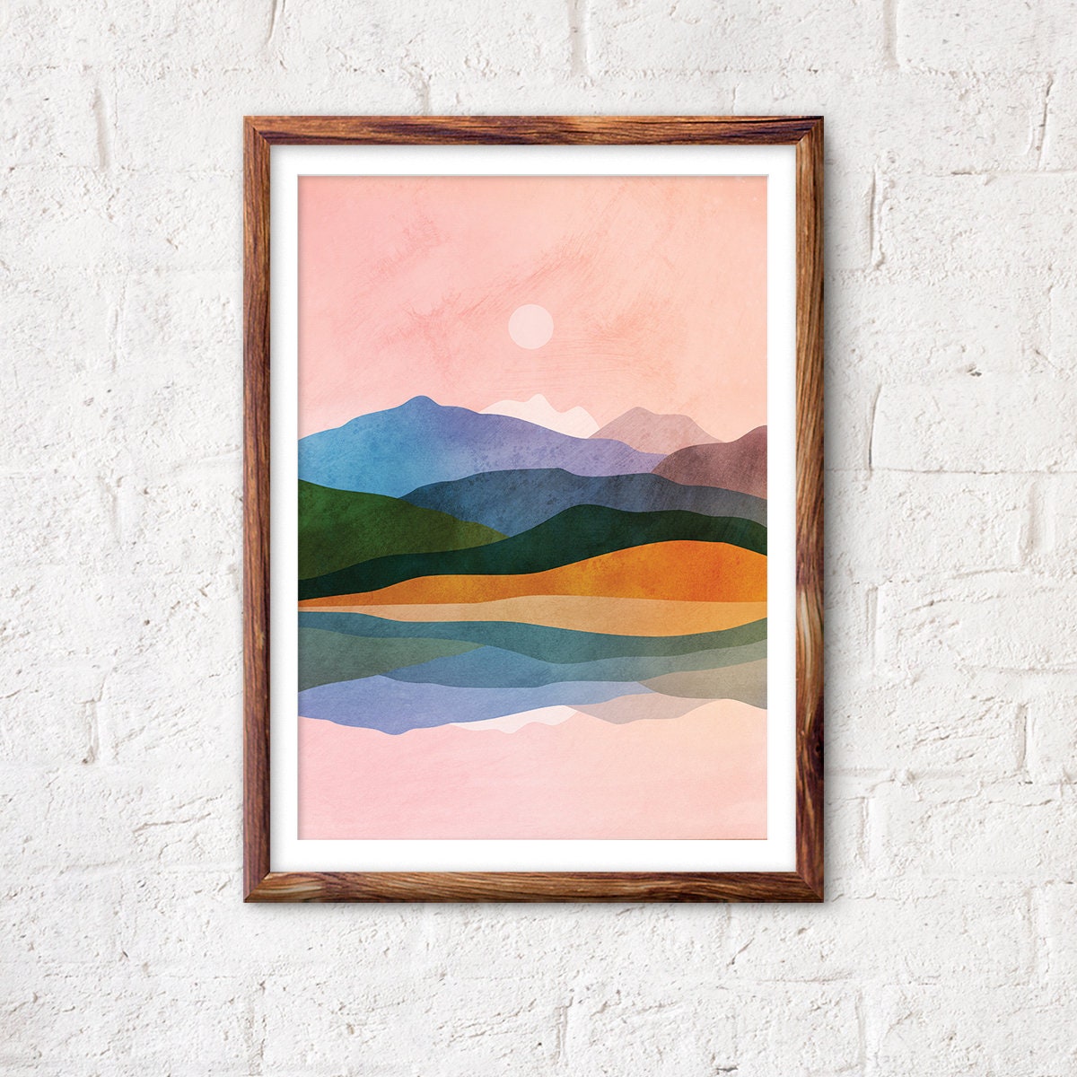 By the Ocean Fine Art Print | Coastal Landscape Illustration