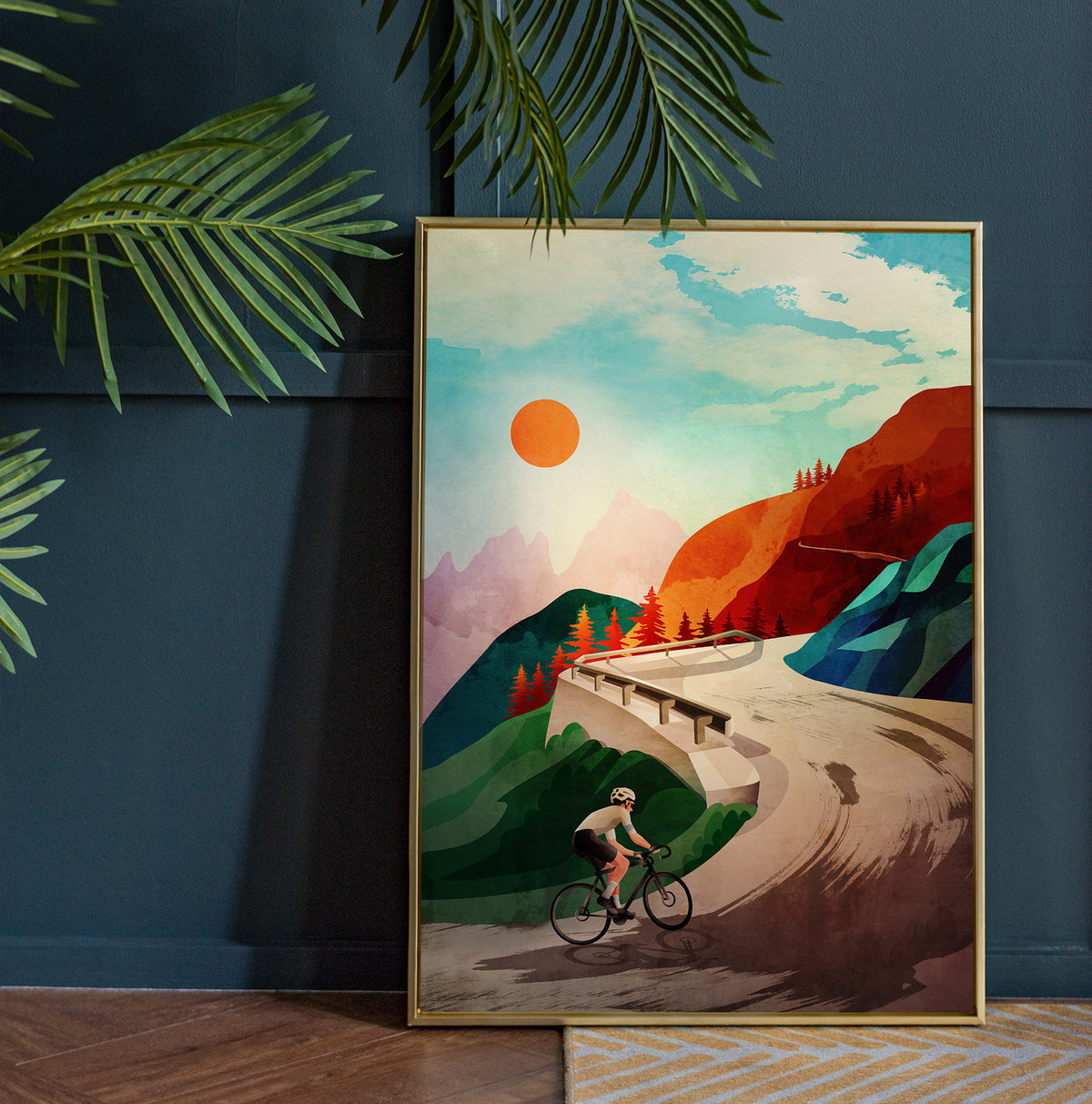 Cycling Art Print | Mountain Ascent Bicycle Wall Art