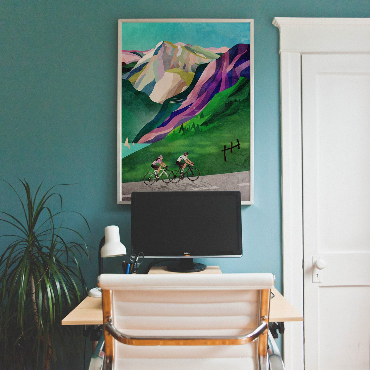 Cycling Couple Art Print | Alpine Ascent Bicycle Wall Art
