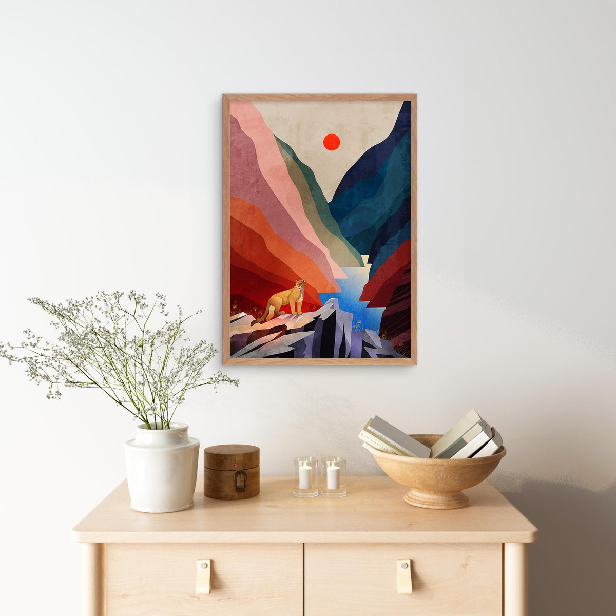 Mountain Lion Fine Art Print | Wildlife Illustration Wall Art