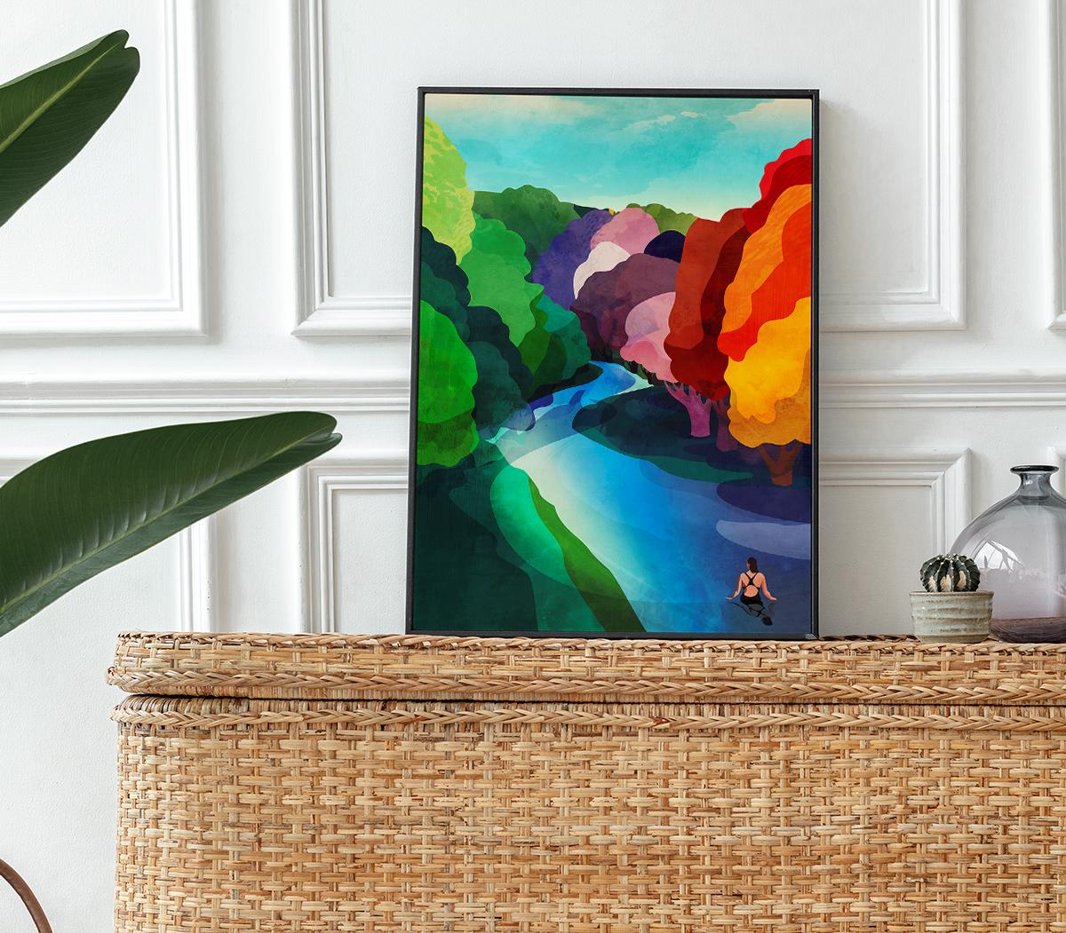 Wild Swimming Art Print | River and Forest Nature Wall Art