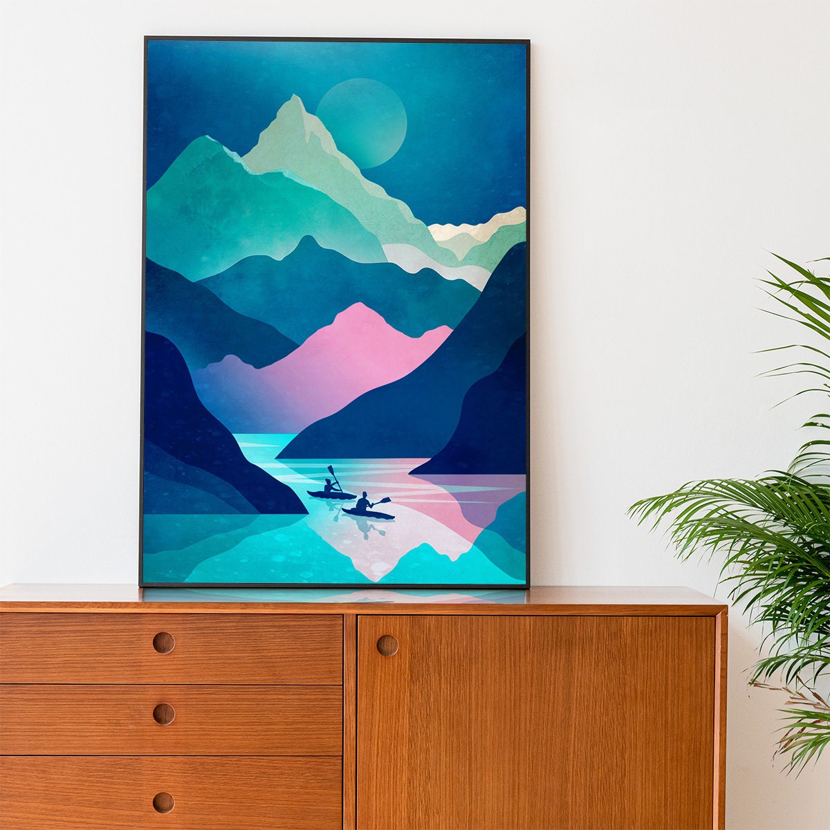 Kayaking on a Mountain Lake Fine Art Print
