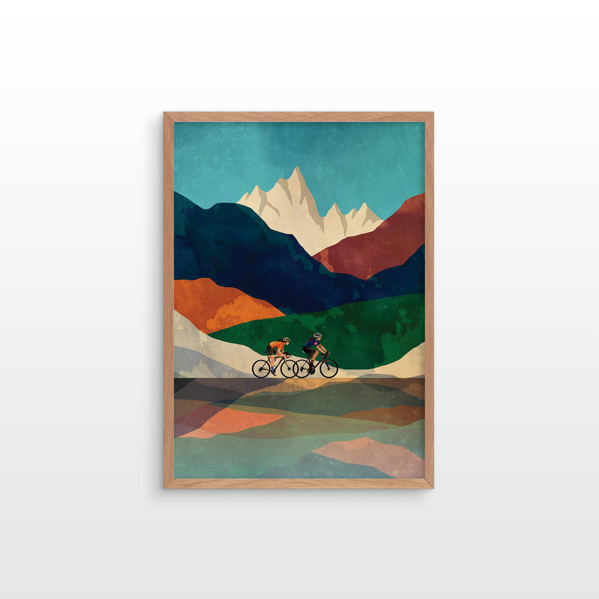 Personalized Cycling Art Print | Custom Couple Cyclist Gift