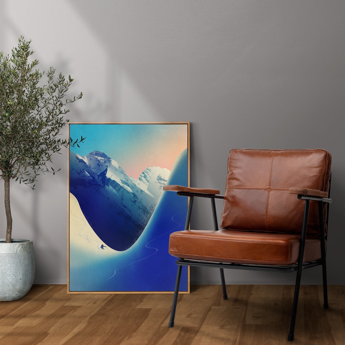 Ski Touring Art Print | Winter Mountain Landscape Wall Art