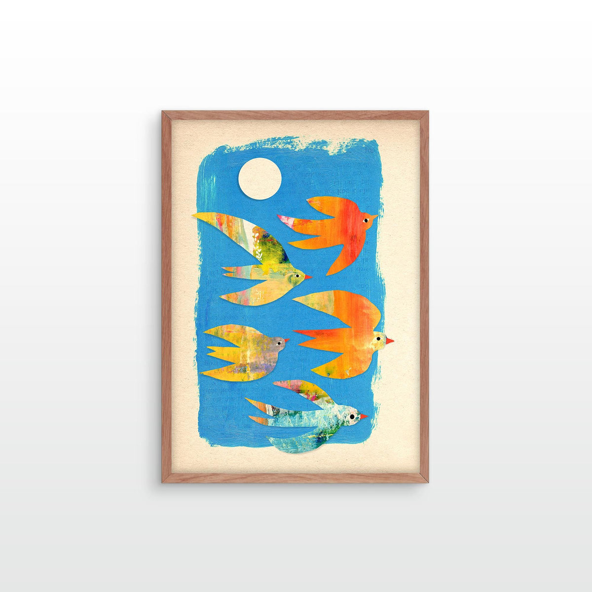 Small Flock of Birds | Mixed Media Fine Art Print